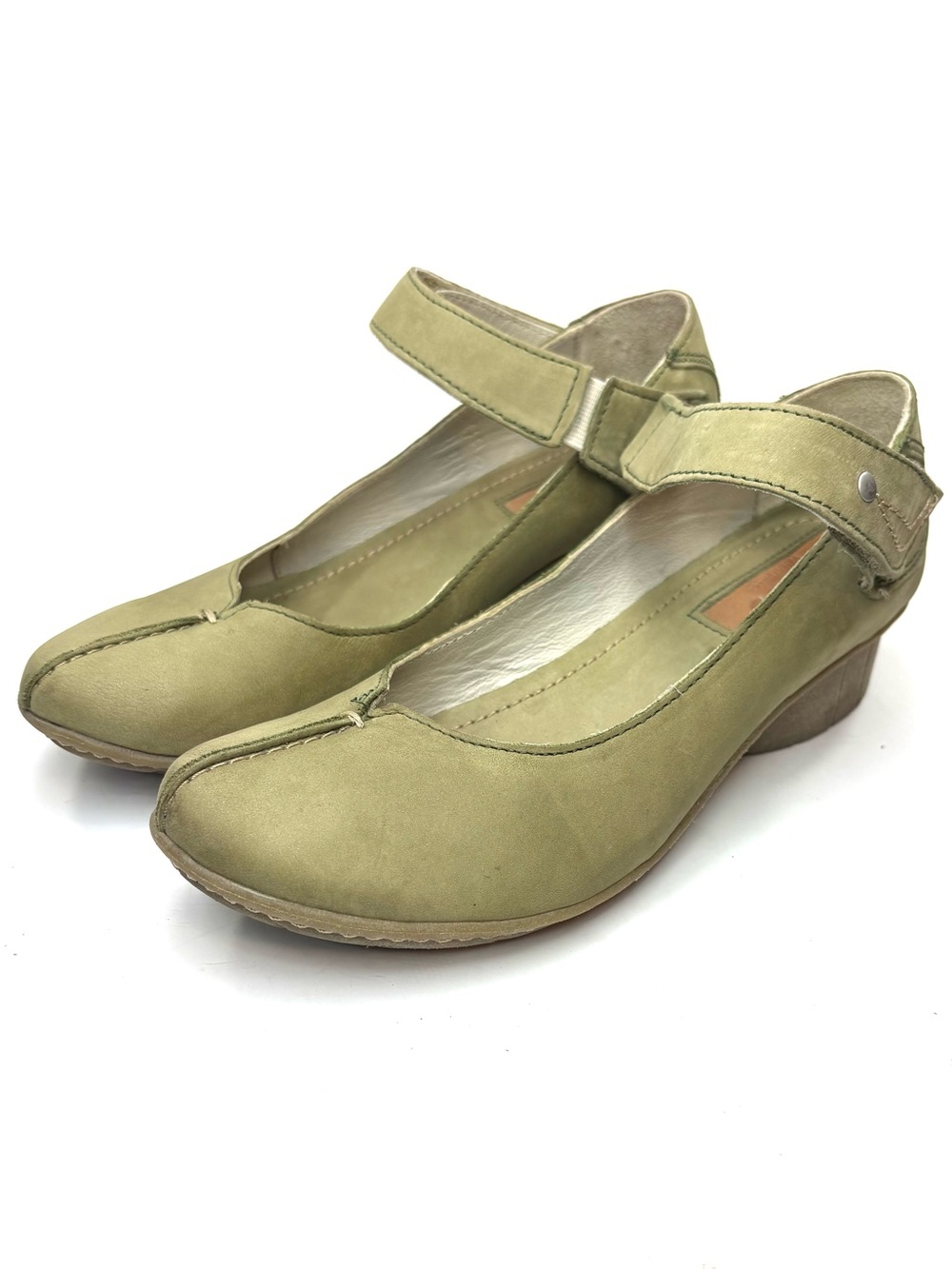 KHRIO Green Leather Mary Jane Wedges | 37